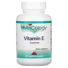 Витамин Е Нутриколоджи, витамин E, сукцинат, 100 вегетарианских капсул