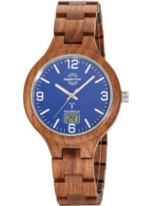 Мужские наручные часы с браслетом Мужские наручные часы с коричневым браслетом Master Time MTGW-10747-31W radio controlled Specialist Wood 43mm 3ATM