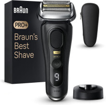 Braun Series 9 Pro+ Men's Electric Shaver with 5 Pro Razor Elements, ProComfort Attachment, 2-in-1 System, Charging Station, 60 Minutes Runtime, Valentine's Day Gift for Him, 9557s, Silver