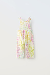 Floral linen blend playsuit