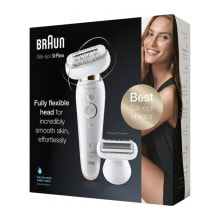 Эпиляторы и женские электробритвы эпилятор Braun Silk-Epil 9 Flex с подвижной головкой + насадка для бритья