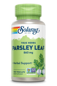 Витамины и БАДы для пищеварительной системы solaray Parsley Leaf Лист петрушки 860 мг 100 веганских капсул