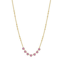 Ювелирные колье lovely Gold Plated Symhonia Pink Crystal Necklace BYM138