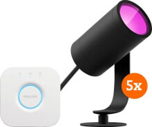 Philips Hue Lily Starter Pack White and Color Spike Light 5-pack + Bridge