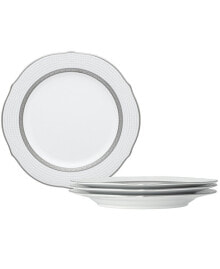 Noritake charlotta Platinum 4 Piece 9'' Scalloped Accent Plates Set, Service for 4