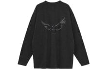 Купить мужские футболки и майки Adidas Yeezy: YEEZY X Gap X Balenciaga三方联名 Dove Longsleeve Tee Washed Black Logo动物图案印花圆领套头打底长袖T恤 男女同款 水洗黑 / Футболка YEEZY x Gap x Balenciaga Dove Longsleeve Tee Washed Black LogoT SS22-68