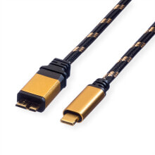 Компьютерные разъемы и переходники ROLINE 11.88.9025 USB кабель 0,5 m 3.2 Gen 2 (3.1 Gen 2) USB C Micro-USB B Черный, Золото