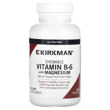 Kirkman Labs, Chewable Vitamin B-6 with Magnesium, Natural Tropical Fruit Punch, 120 Tablets
