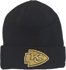 Мужская шапка черная трикотажная New Era NFL Beanie Hat American Team Logo in Gold Limited