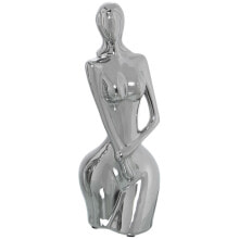 Decorative Figure Alexandra House Living Silver Ceramic Lady 10 x 11 x 29 cm