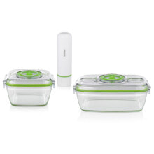 Посуда и емкости для хранения продуктов Princess 492985 Прямоугольный Набор 1,1 L Зеленый, Прозрачный 3 шт 01.492985.01.001