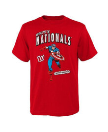 Outerstuff big Boys Red Washington Nationals Team Captain America Marvel T-shirt