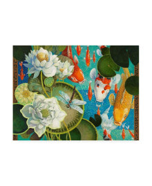 Trademark Global david Galchutt Koi Pond and Lillies Canvas Art - 15.5