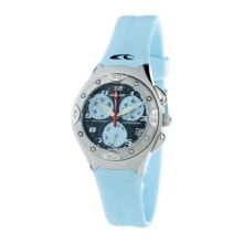 Женские наручные часы Жеснкие часы аналоговые прорезиненный голубой браслет Chronotech