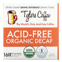 Tylers Coffees, Бескислотный органический кофе без кофеина, капсулы на 16 тыс.