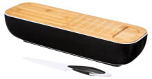 Купить хлебницы и корзины для хлеба 5five Simply Smart: Черная хлебница Baguette Box mit Box+Messer, 40 x 12 см 5five Simply Smart