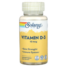 Solaray, Витамин D-3, 10 мкг, 120 мягких таблеток