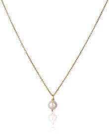 Ювелирные колье beautiful gilded necklace with real white pearl JL0679