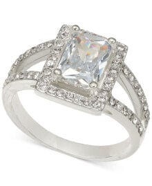 Купить кольца и перстни Charter Club: Silver-Tone Cubic Zirconia & Crystal Square Halo Ring, Created for Macy's