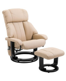 HOMCOM massage Recliner Chair with Cushioned Ottoman and 10 Point Vibration