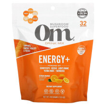 Грибы Om Mushrooms, Energy + Drink Mix, цитрусовый и апельсин, 200 г (7,05 унции)