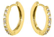 Женские серьги gold plated hoop earrings with crystals VREPE003G