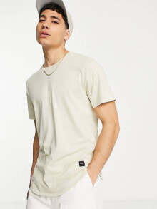 Only & Sons – Longline-T-Shirt in Weiß mit abgerundetem Saum