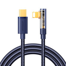 Купить компьютерные кабели и коннекторы joyroom: Kabel przewód kątowy do iPhone USB-C - Lightning 20W 480 Mbps 1.2m niebieski