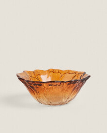 Flower-shaped glass bowl
