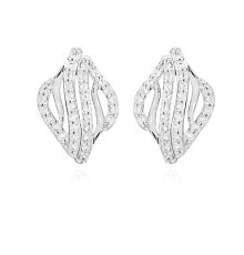 Ювелирные серьги elegant silver earrings with zircons E0002150