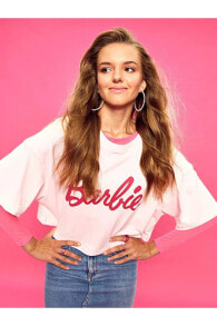 Barbie Baskılı Sabahlık Crop Tişört