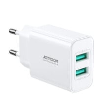 Купить зарядные устройства для смартфонов joyroom: Белая сетевая зарядка 2x USB-A 10.5W 2.1A joyroom JR-TCN04