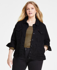 Levi's plus Size Button-Down Original Denim Trucker Jacket