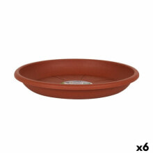 Flower Pot Dish Dem Squares Brown Ø 20 cm (6 Units)