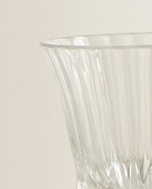 Engraved crystalline water glass