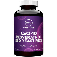 Коэнзим Q10 mRM Nutrition CoQ-10 Resveratrol Red Yeast Rice Комплекс с коэнзимом, ресвератролом и красным дрожжевым рисом 60 гелевых капсул