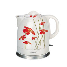 Water Kettle and Electric Teakettle Feel Maestro MR-066 Red Flowers White Red Ceramic 1200 W 1,5 L