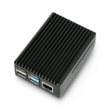 Компьютерные корпуса для игровых ПК Case for Raspberry Pi 4B - with cutouts - aluminum - black
