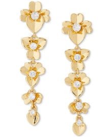 Купить серьги kate spade new york: Gold-Tone Precious Pansy Linear Earrings