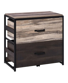 Vinsetto office Organizer with Double Drawers and Adjustable Metal Hanging Bars