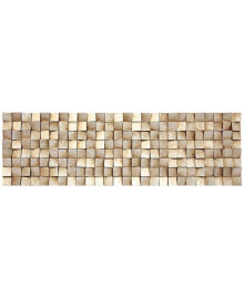 'Textured 2' Metallic Handed Painted Rugged Wooden Blocks Wall Sculpture - 72