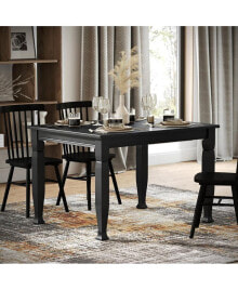 MERRICK LANE finnley Wooden Dining Table With Sculpted Legs