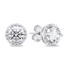 Ювелирные серьги sparkling silver earrings with zircons EA601W
