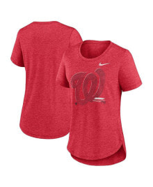 Nike women's Heather Red Washington Nationals Touch Tri-Blend T-shirt