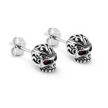 Мужские серьги мужские серьги гвоздики с черепами  	Designer mens earrings with skull KS-128