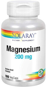 Магний solaray Magnesium  Магний 200 мг 100 веганских капсул