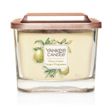 Yankee Candle Citrus Grove восковая свеча Квадратный Цитрус Прозрачный, Желтый 1 шт 5038581050140