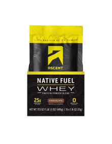 Сывороточный протеин Ascent Native Fuel Whey Protein Powder Порошок сывороточного протеина 25 г белка на порцию 495 г с шоколадным вкусом