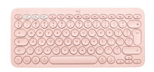 Клавиатуры Logitech K380 For Mac клавиатура Bluetooth QWERTY Международный американский стандарт Розовый 920-010406