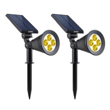 Купить уличные наземные светильники Lumisky: 2er Set Solar Strahler 100LM SPIKY WARM